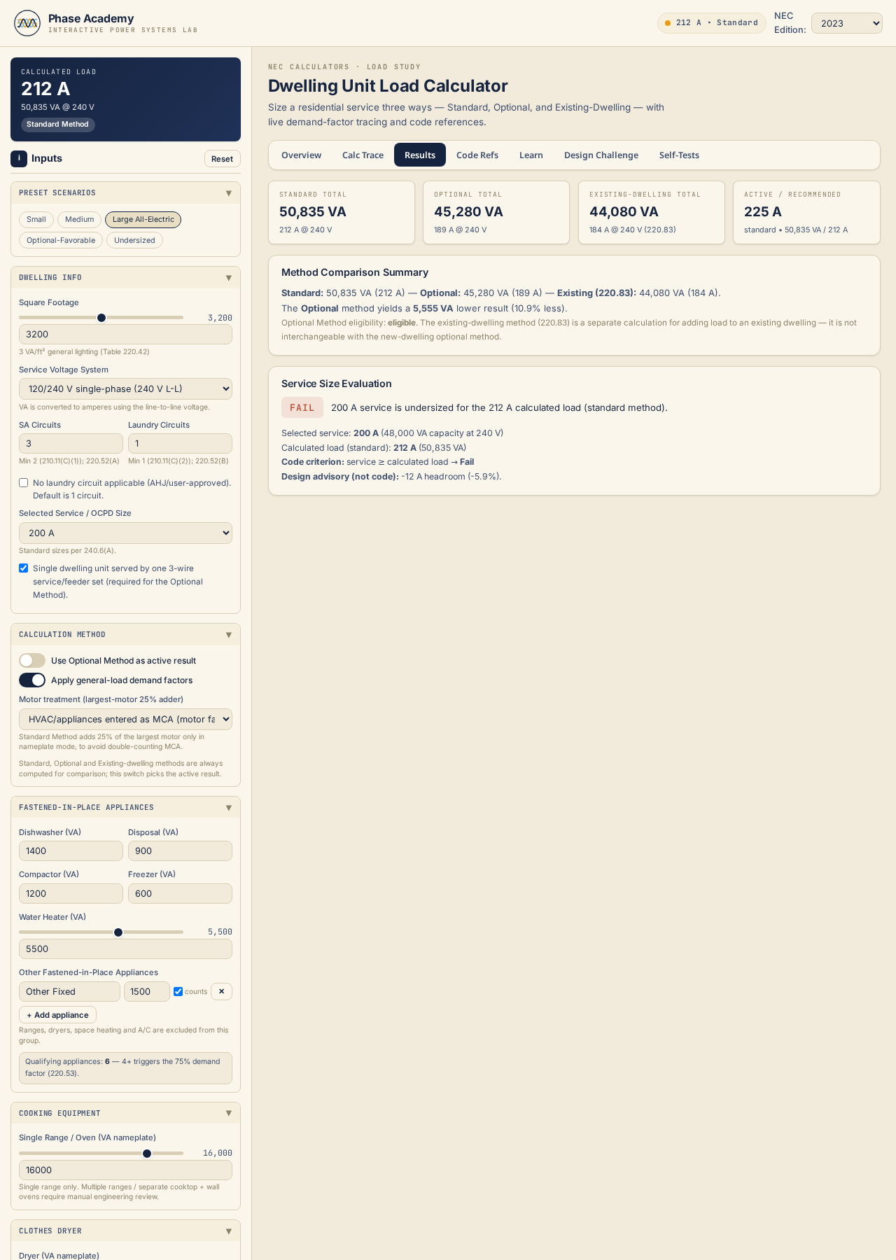 Dwelling Unit Load Calculator — app preview