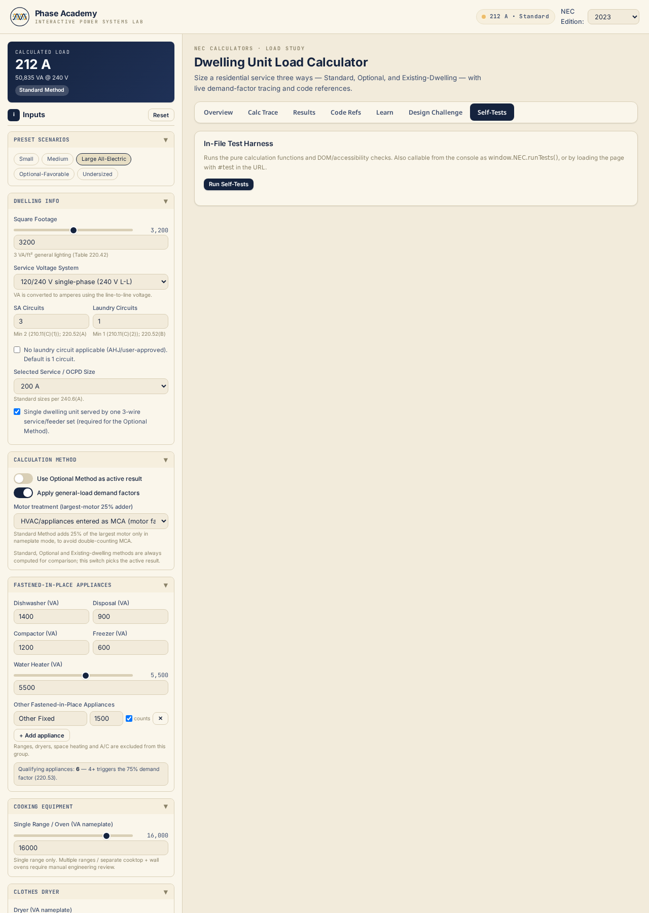 Deterministic self-test harness